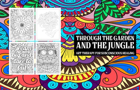 Through the Garden and the Jungle — art-therapy coloring book by Tanya